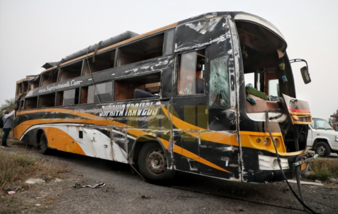 Bus accident on Purvanchal Expressway