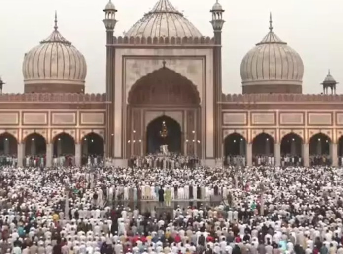 Crowds gathered at Jama Masjid