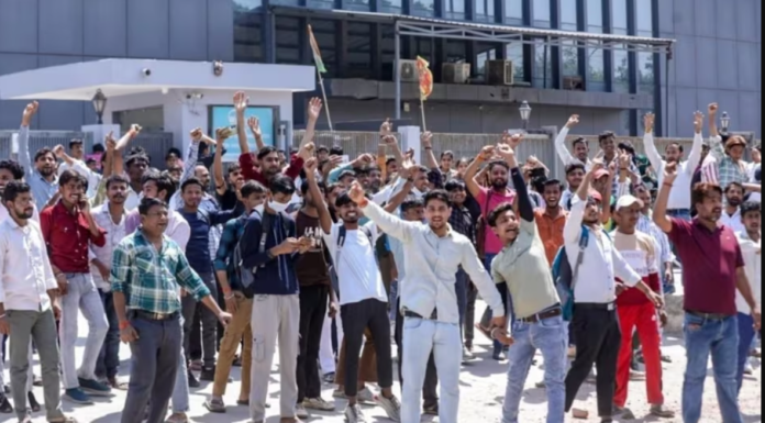 Police in action after Noida uproar